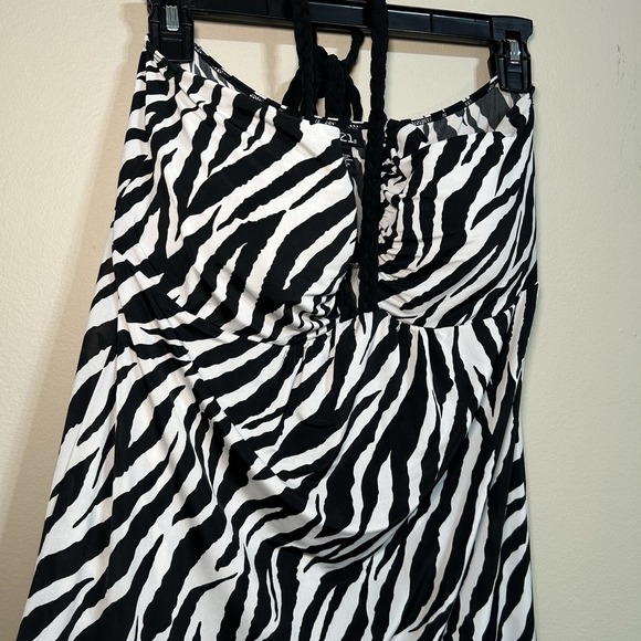 Rue 21 Women's Zebra Halter Sweetheart Neck Maxi Dress Size XL‎ Y2K - Picture 2 of 8